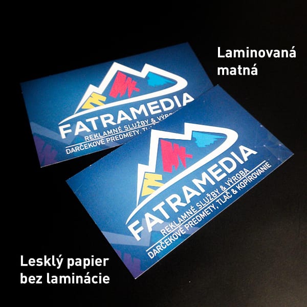 Tlač vizitiek na natieranom papiery s lamináciou | FatraMedia Ružomberok